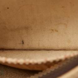 CH Carolina Herrera Beige Monogram Embossed Leather Andy Boston Bag