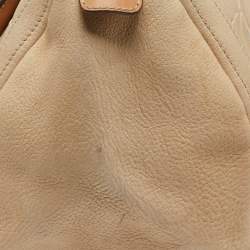 CH Carolina Herrera Beige Monogram Embossed Leather Andy Boston Bag