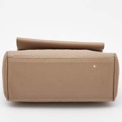 مملوكة مسبقًا CH Carolina Herrera Beige Leather Small Minuetto Flap Top Handle Bag