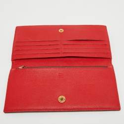 Pre Owned CH Carolina Herrera Brown/White Monogram Coated Canvas Bifold Long Wallet