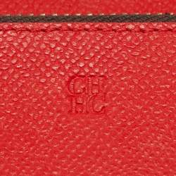 Pre Owned CH Carolina Herrera Brown/White Monogram Coated Canvas Bifold Long Wallet