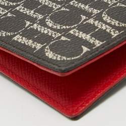 Pre Owned CH Carolina Herrera Brown/White Monogram Coated Canvas Bifold Long Wallet