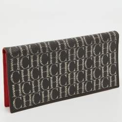 Pre Owned CH Carolina Herrera Brown/White Monogram Coated Canvas Bifold Long Wallet