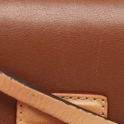 Pre Owned CH Carolina Herrera Brown/Off White Monogram Coated Canvas and Leather Crossbody Bag