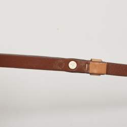 Pre Owned CH Carolina Herrera Brown/Off White Monogram Coated Canvas and Leather Crossbody Bag