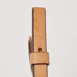 Pre Owned CH Carolina Herrera Brown/Off White Monogram Coated Canvas and Leather Crossbody Bag