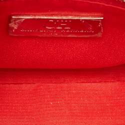 Pre Owned CH Carolina Herrera Brown/Off White Monogram Coated Canvas and Leather Crossbody Bag