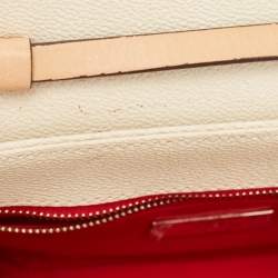 Pre Owned CH Carolina Herrera Brown/Off White Monogram Coated Canvas and Leather Crossbody Bag