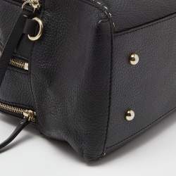 Pre Owned CH Carolina Herrera Black Leather Double Zip Bag