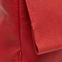 Pre Owned CH Carolina Herrera Red Leather Minuetto Flap Top Handle Bag