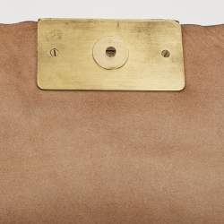 Pre Owned CH Carolina Herrera Beige Leather Flap Clutch