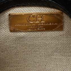 Pre Owned Carolina Herrera Black Matelassé Leather Bimba Flap Top Handle Bag