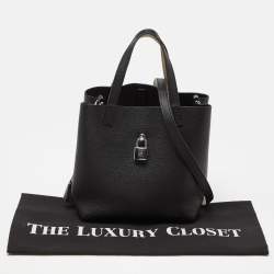 Pre Owned CH Carolina Herrera Black Leather Small Matryoshka Locked Tote