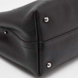 Pre Owned CH Carolina Herrera Black Leather Small Matryoshka Locked Tote