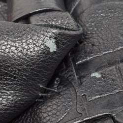 Pre Owned CH Carolina Herrera Black Monogram Leather Audrey Shoulder Bag