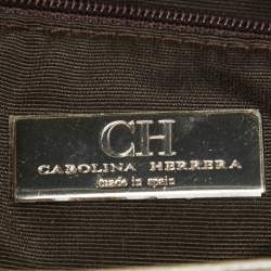مملوكة مسبقًا CH Carolina Herrera Grey Monogram Leather Audrey Shoulder Bag