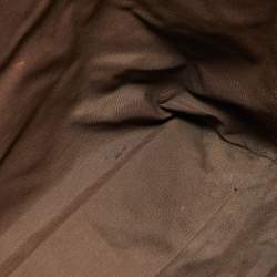 Pre Owned CH Carolina Herrera Dark Brown/Two Tone Beige Monogram Canvas Shopper Tote