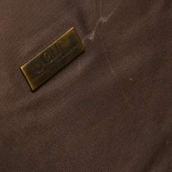 Pre Owned CH Carolina Herrera Dark Brown/Two Tone Beige Monogram Canvas Shopper Tote