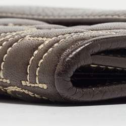 CH Carolina Herrera Choco Brown Monogram Leather Wallet