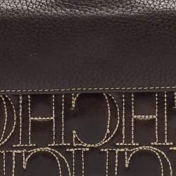 CH Carolina Herrera Choco Brown Monogram Leather Wallet