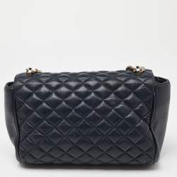 Pre Owned CH Carolina Herrera Blue Quilted Leather Flap Chain Shoulder Bag