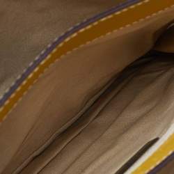 Pre Owned CH Carolina Herrera Multicolor Monogram Canvas and Leather Chain Shoulder Bag