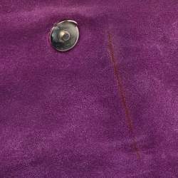 Pre Owned CH Carolina Herrera Purple Leather Top Handle Bag