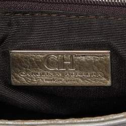 مملوكة مسبقًا CH Carolina Herrera Silver Monogram Embossed Leather Audrey Shoulder Bag