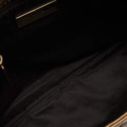 Pre Owned CH Carolina Herrera Gold Monogram Leather Audrey Shoulder Bag