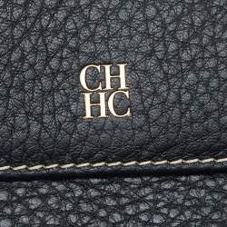 Pre Owned CH Carolina Herrera Black Leather Continental Wallet