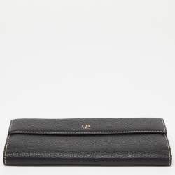 Pre Owned CH Carolina Herrera Black Leather Continental Wallet