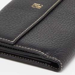 Pre Owned CH Carolina Herrera Black Leather Continental Wallet