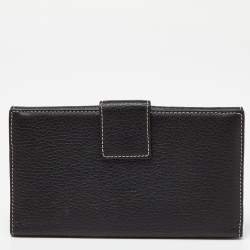 Pre Owned CH Carolina Herrera Black Leather Continental Wallet