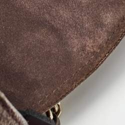 Pre Owned CH Carolina Herrera Bronze Quilted Leather Flap Chain Shoulder Bag