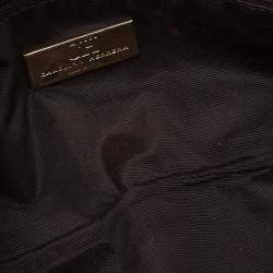 Pre Owned CH Carolina Herrera Gold Monogram Leather Bow Chain Clutch