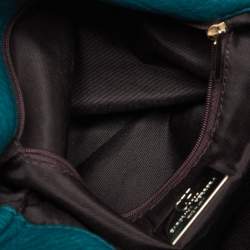 مملوكة مسبقًا CH Carolina Herrera Green Monogram Embossed Leather Bow Shoulder Bag