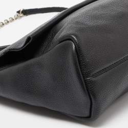 Pre Owned CH Carolina Herrera Black Leather Minuetto Flap Top Handle Bag