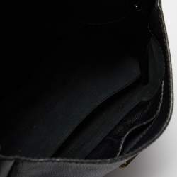 Pre Owned CH Carolina Herrera Black Leather Minuetto Flap Top Handle Bag