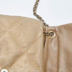 CH Carolina Herrera Metallic Gold Quilted Leather Chain Crossbody Bag