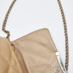 CH Carolina Herrera Metallic Gold Quilted Leather Chain Crossbody Bag