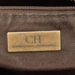 Pre Owned CH Carolina Herrera Brown Quilted Leather Rivet Satchel