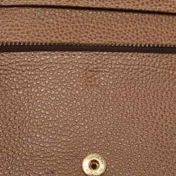 Pre Owned CH Carolina Herrera Beige Leather Long Bifold Wallet