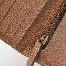 Pre Owned CH Carolina Herrera Beige Leather Long Bifold Wallet