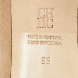 CH Carolina Herrera Tricolor Suede and Leather Pointed Toe Pumps Size 36