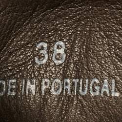 Pre Owned CH Carolina Herrera Brown/Beige Monogram Canvas and Suede Low Top Sneakers Size 38