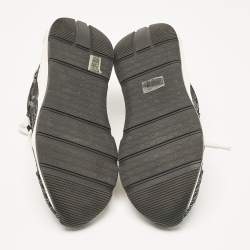 Pre Owned CH Carolina Herrera Black/Silver Canvas Low Top Sneakers Size 39