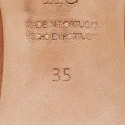 Pre Owned CH Carolina Herrera Brown Leather Slide Sandals Size 35