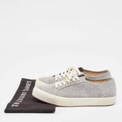 CH Carolina Herrera Grey Fabric Low Top Sneakers Size 39
