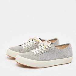 CH Carolina Herrera Grey Fabric Low Top Sneakers Size 39