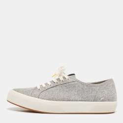 CH Carolina Herrera Grey Fabric Low Top Sneakers Size 39